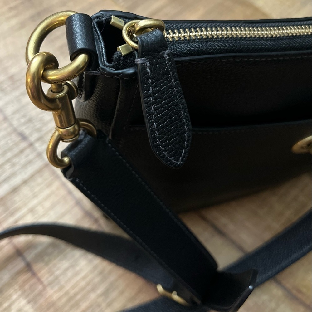 Coach Chaise Black Crossbody Bag with Gold Accents C8483 - Picture 7 of 16
